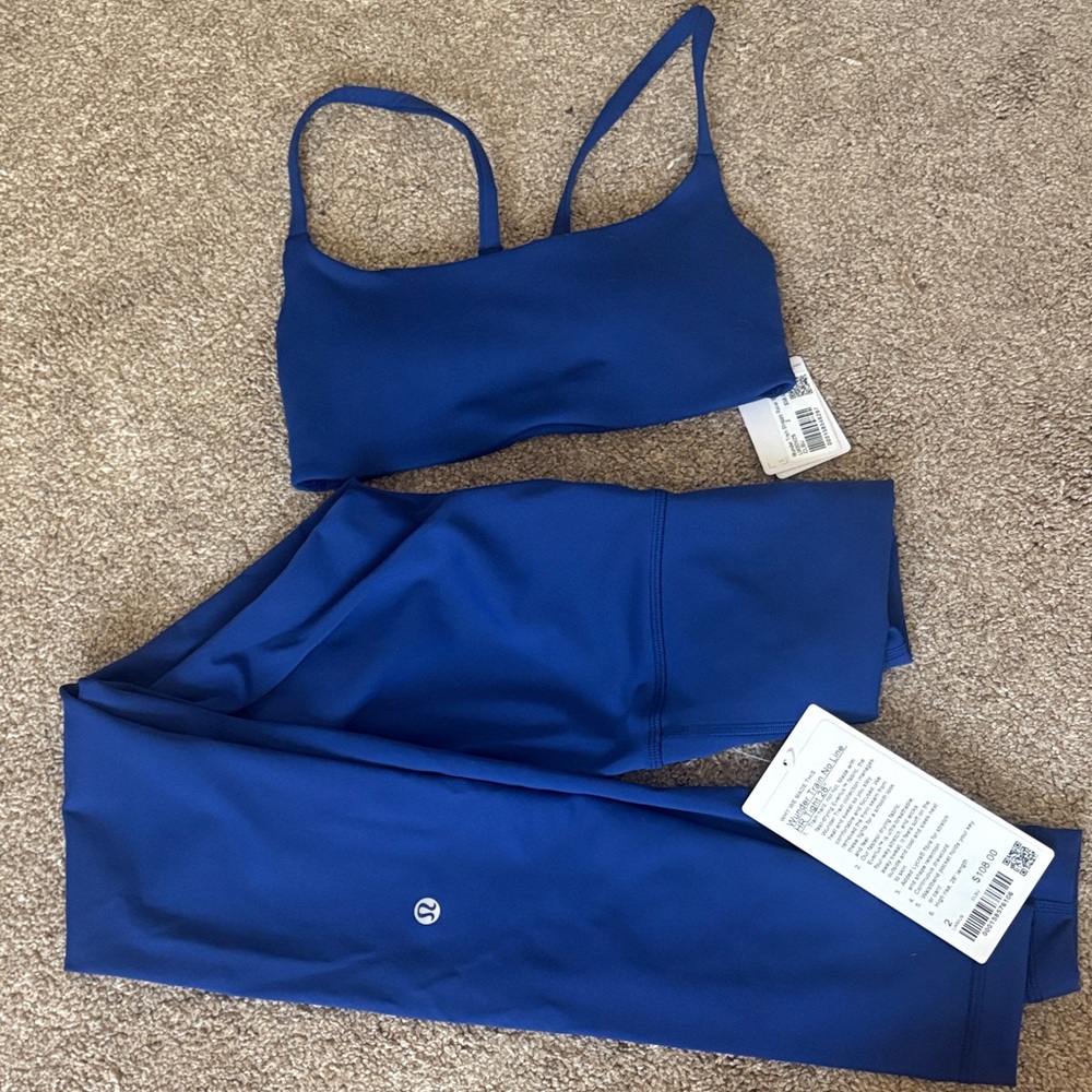 Lululemon blue sports bra & leggings set
